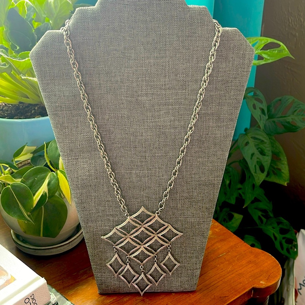 Vintage Hillcraft Silver Chain Necklace with Chunky Pendant